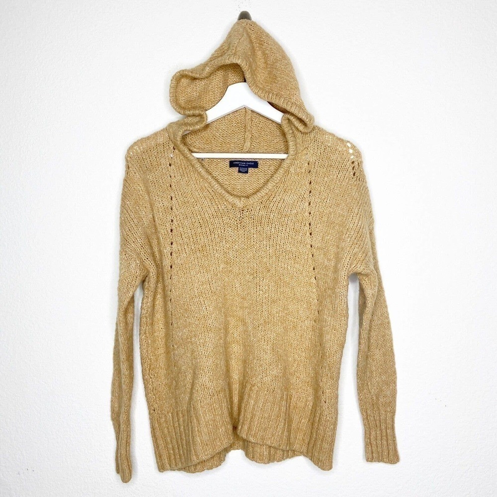 American Eagle Outfitters Jegging Fit Tan Hooded Sweater Sz XS